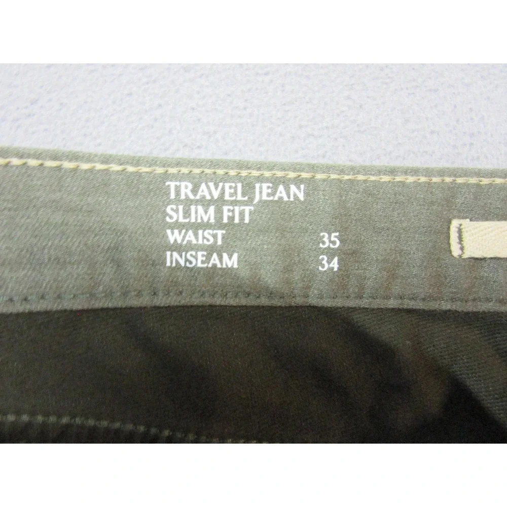 Banana Republic Travel Jean Mens 35x34 Green New Slim Fit Stretch Denim Pants